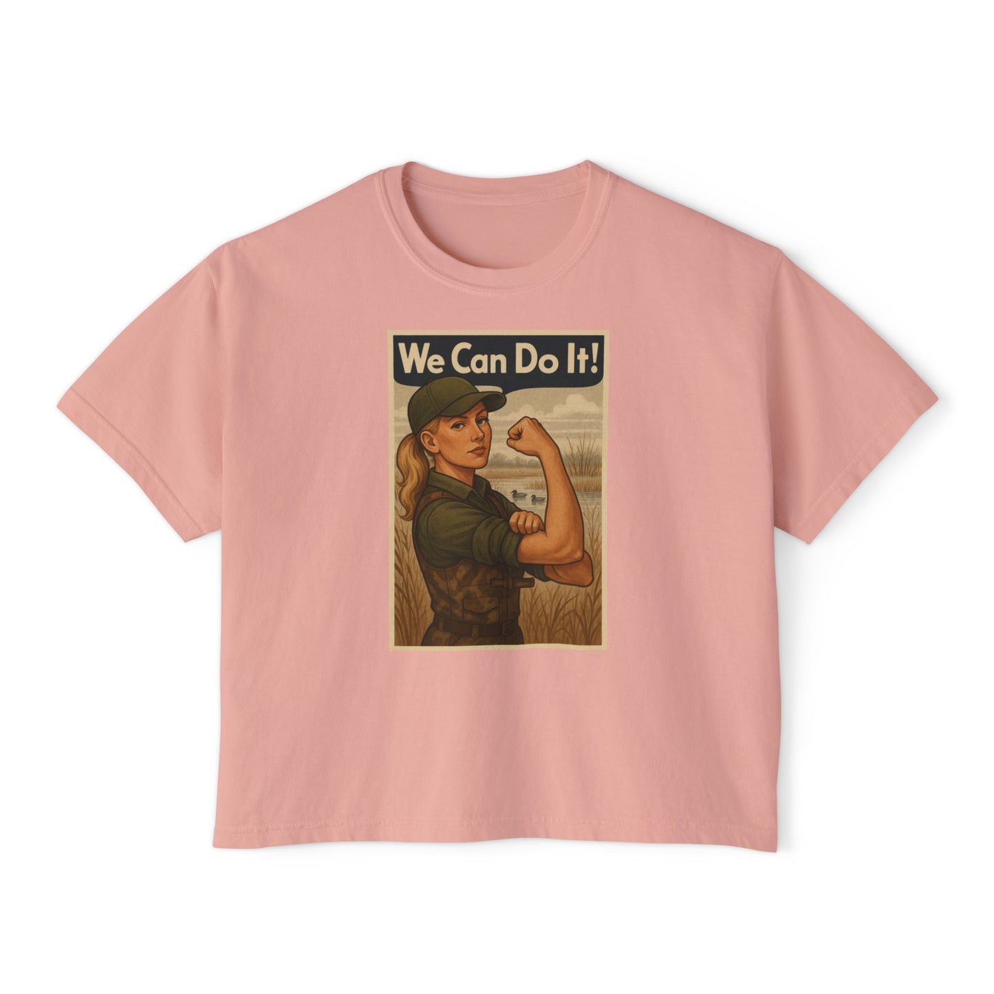 Vintage Inspired Women's Boxy Riveter Tee - 'We Can Do It!'