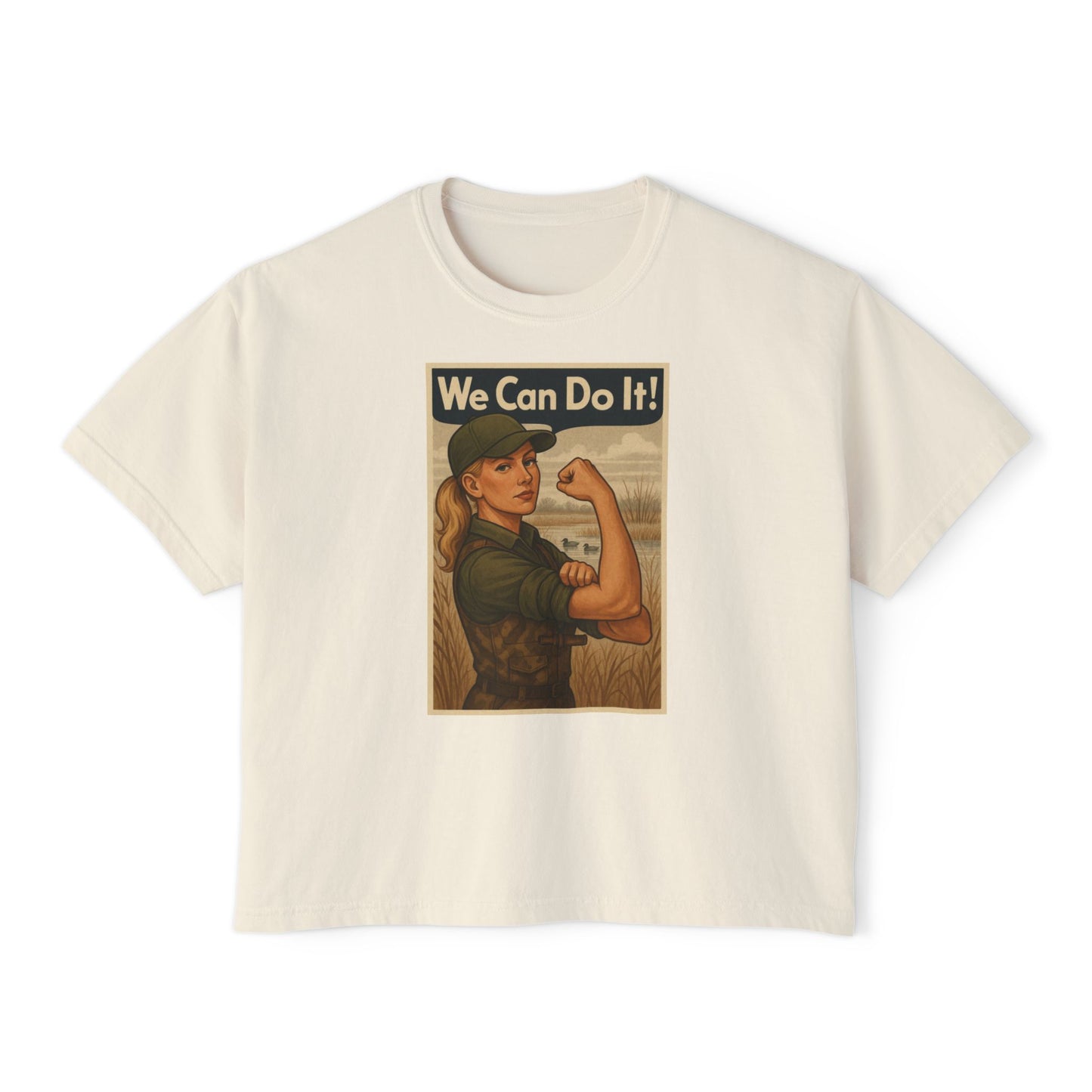 Vintage Inspired Women's Boxy Riveter Tee - 'We Can Do It!'