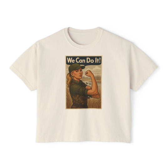 Vintage Inspired Women's Boxy Riveter Tee - 'We Can Do It!'
