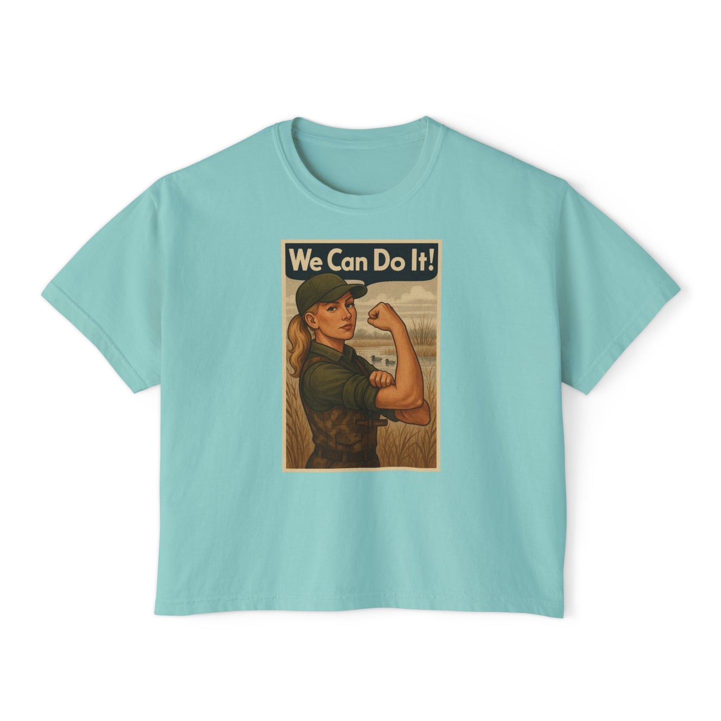 Vintage Inspired Women's Boxy Riveter Tee - 'We Can Do It!'